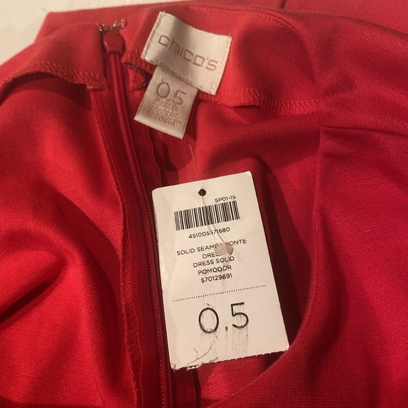 .5 Chicos (XS) Red Unlined Dress - NWT - Picture 3 of 4
